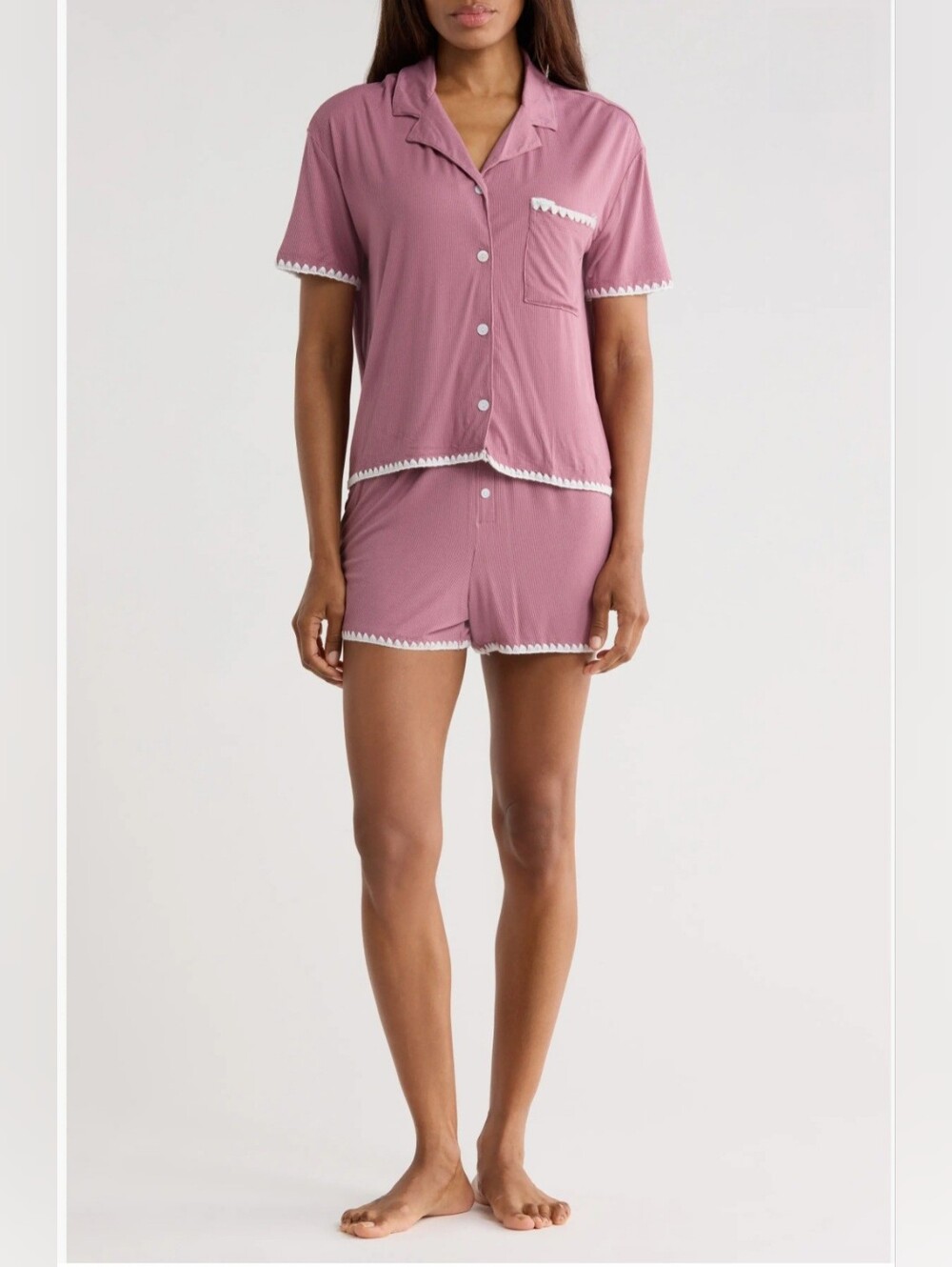 Jason Wu Short Sleeve Pajama Set with White Trim NWT